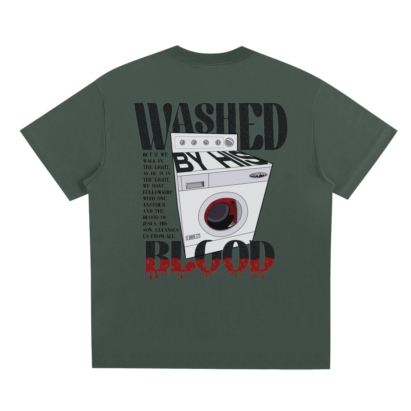 WASHED BY HIS BLOOD OVERSIZED TEE